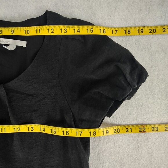 Old Navy Women's Black Puff Sleeve Scoop Neck, Casual Midi Dress Size Medium - Picture 9 of 12